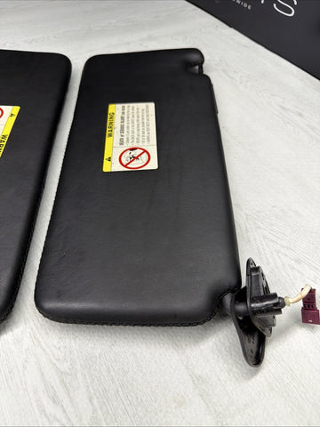 1999-2003 BMW M5 E39 Sun Visor Black Nappa Leather Stitched Left & Right SET