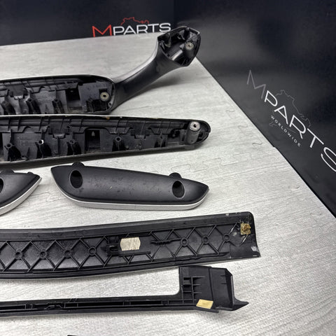 01-06 BMW E46 M3 Convertible Interior Armrests Trim Set Brushed Aluminum *Notes*