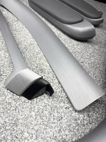 01-06 BMW E46 M3 Coupe Interior Armrests Trim Set Brushed Aluminum *4 Tabs