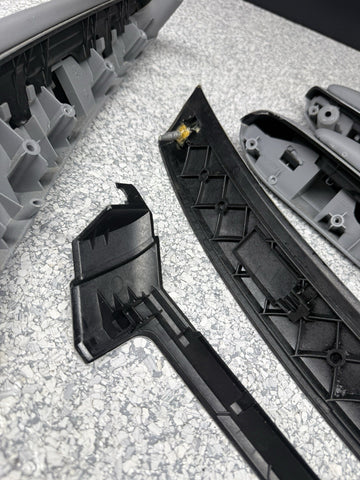 01-06 BMW E46 M3 Coupe Interior Armrests Trim Set Brushed Aluminum *4 Tabs