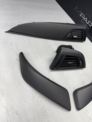 2016 - 2020 BMW F87 M2 CARBON FIBER FRONT INTERIOR TRIM PANEL SET OEM 8073751