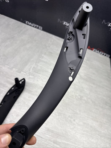 NEW 15-20 BMW F82 F83 M4 FRONT DOOR PANEL PULL HANDLE COVERS INSERTS BLACK PAIR
