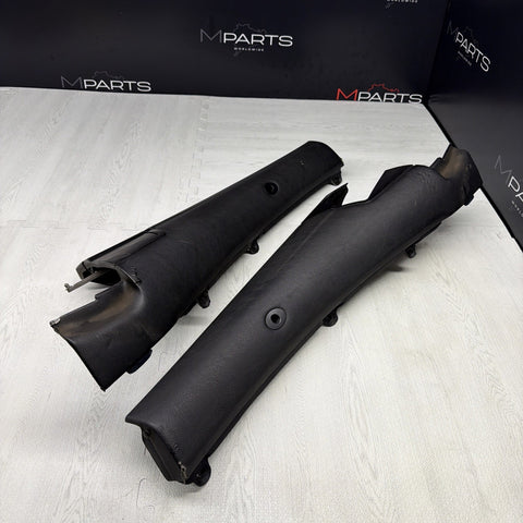 BMW 01-06 E46 325 330 M3 OEM Convertible Rear Top Lateral Trims Panels Black