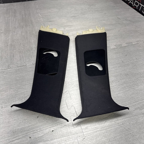 00-03 BMW E39 M5 B-Pillar Column Interior Upper Cover Pair  Black OEM