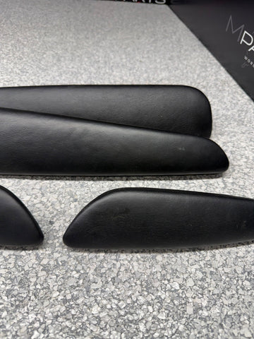 01-06 BMW E46 M3 Convertible Door Upper Arm Rest Armrest Pads Black