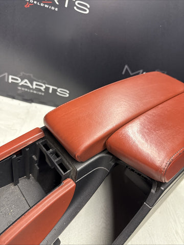 08-13 BMW E90 E92 E93 M3 Extended Fox Red Leather Center Console + Armrest OEM