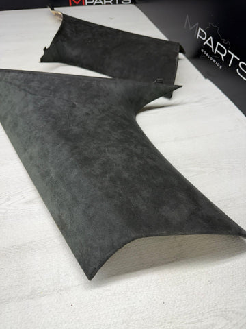06-10 BMW E63 M6 COUPE Rear Interior C Pillar Trim Panel ALCANTARA Set