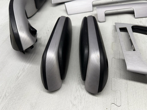 01-06 BMW E46 M3 Convertible Interior Armrests Trim Set Brushed Aluminum *Notes*
