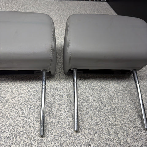 2001-2006 BMW E46 M3 Convertible Grey Rear Headrests Head Rests Pair OEM *Tabs*
