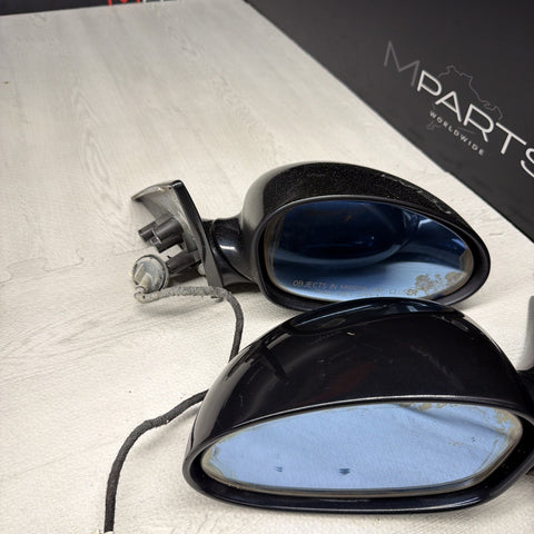 01-06 BMW E46 M3 Side View Door Mirrors Pair Carbon Black *Notes*
