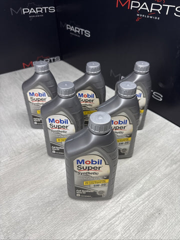 (6) Mobil 124404 Engine Oil Mobil Super 5W-20