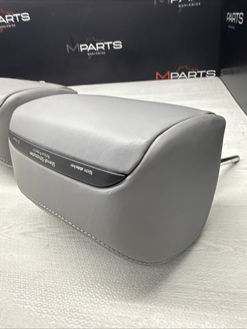 2001-2006 BMW E46 M3 Convertible Grey Rear Headrests Head Rests Pair OEM
