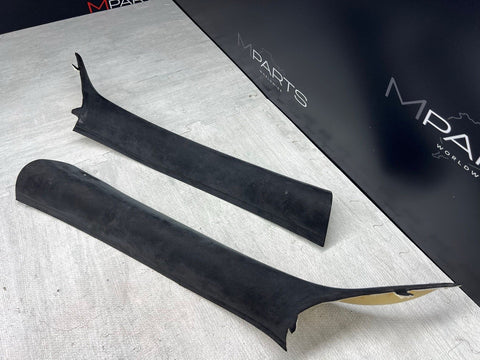 BMW E63 645 650 M6 Coupe A Pillars Trims Covers Alcantara Set OEM