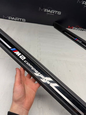 19-21 OEM BMW F87 M2 Competition Front Scuff Plates Door Sills Cover Trims Pair