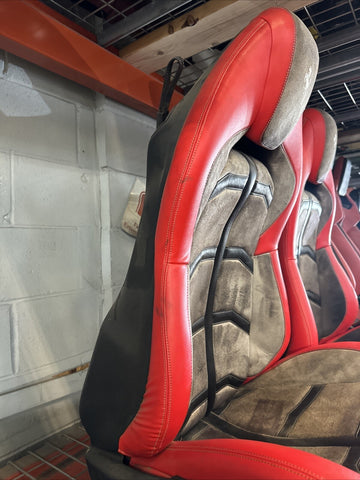 FERRARI F8 Tributo Front Seats Alcantara Grey / Red
