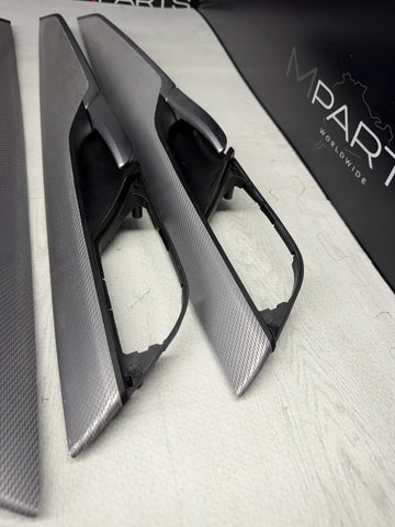 14-18 OEM BMW F15 X5 Dash Door Panel Fine Silver Decor Interior Trim Cover SET