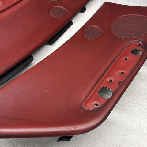 01-06 BMW E46 M3 Convertible Rear Left Right Door Cards Panels Trims Imola Red