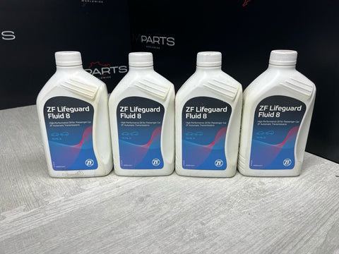 (4) ZF Lifeguard 8 Transmission Fluid 1 Liter Jug Jugs Bottles ZF8HP45 8HP50/70