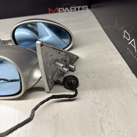 01-06 BMW E46 M3 Side View Door Mirrors Pair Titan Silver *Notes*