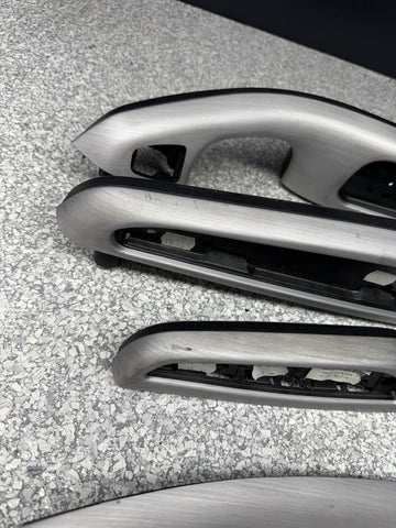 01-06 BMW E46 M3 Convertible Interior Armrests Trim Set Brushed Aluminum *1 Tab