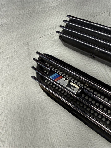 01-06 BMW E46 M3 Fender Vent Grilles Grills Trims Chrome OEM Clean Emblems