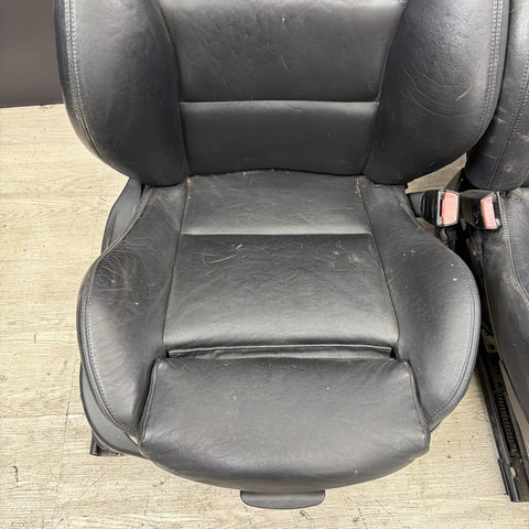 BMW E46 M3 Coupe Front Sport Seats Pair Black Napa Leather 2001-2006 OEM *Notes*