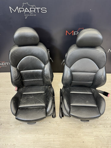 01-06 BMW E46 M3 Coupe Interior Front Seats Black heated Powered *Bent*