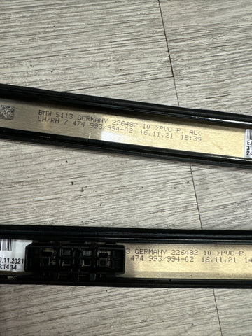 21-24 BMW G82 M4 COUPE OUTER GLOSS BLACK ROOF RAILS GUTTER TRIMS 8073063 8073064