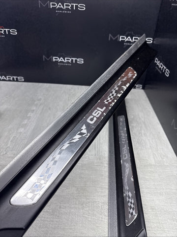 BMW E46 M3 CSL OEM Kick Scuff Plates Door Sills 8204114 8204113