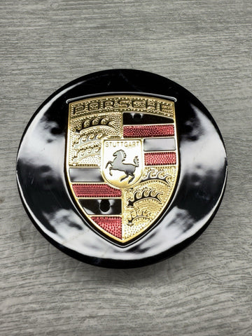 OEM Wheel Hub Center Cap Gloss Black Porsche 911 Boxster Cayenne 9P1601147AJE1