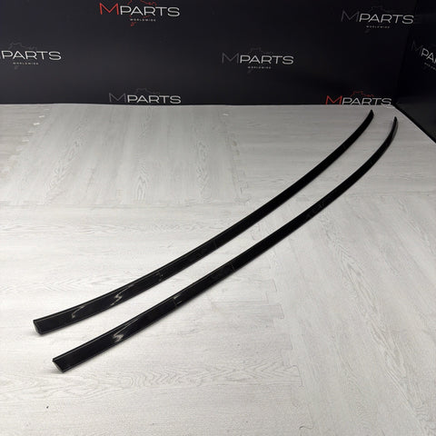 BMW E46 325 330 M3 Roof Rails Moldings Trims Pair Coupe OEM Jet Black