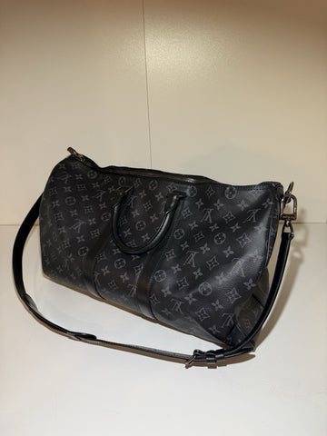 LV Louis Vuitton Keepall Bandoulière 50 Monogram Eclipse Bag