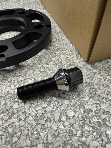 NEW 15mm 5x112 66.56mm Wheel Spacer Spacers Black Bolts