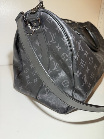 LV Louis Vuitton Keepall Bandoulière 50 Monogram Eclipse Bag