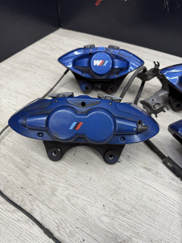 OEM BMW F80 F83 M3 M4 Front Rear 380/370mm Brake Calipers SET Brembo Blue 54k