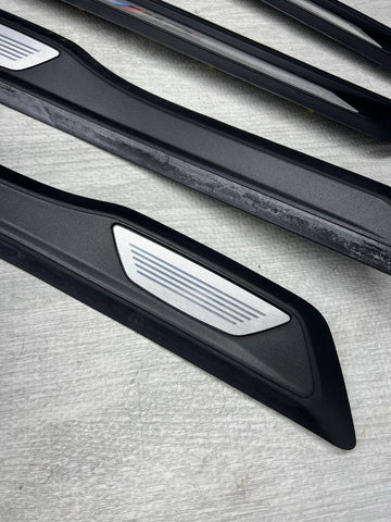 LBMW 15-18 F80 M3 SEDAN SCUFF PLATES DOOR SILLS TRIMS PANELS SET OEM