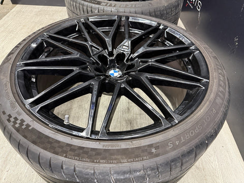 BMW 18-24 X5M X6M Competition 21" 22" Rims Wheels OEM 818M Gloss Black