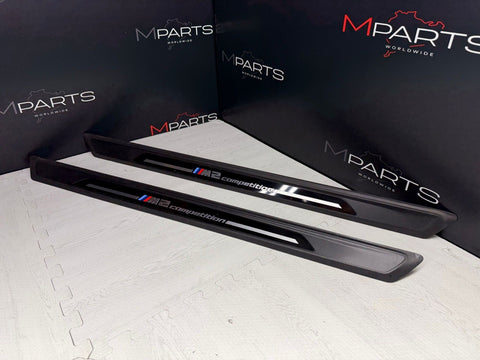 19-21 OEM BMW F87 M2 Competition Front Scuff Plates Door Sills Cover Trims Pair