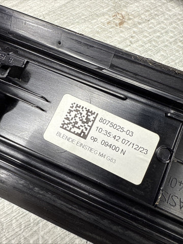 BMW 21-26 G83 M4 Front Side Door Sills Scuff Plates Trim Panels OEM