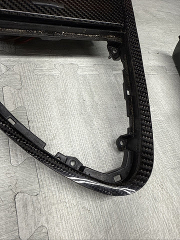 06-07 OEM BMW E63 E64 M6 Front Dash Center Console Carbon Trim 3pc Set