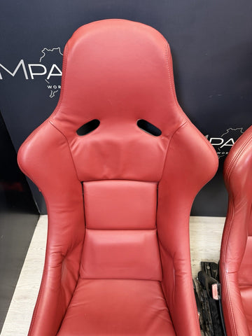 BMW E46 M3 01-06 Recaro Pole Position CS Seats Reupholstered Imola Red  *Notes*