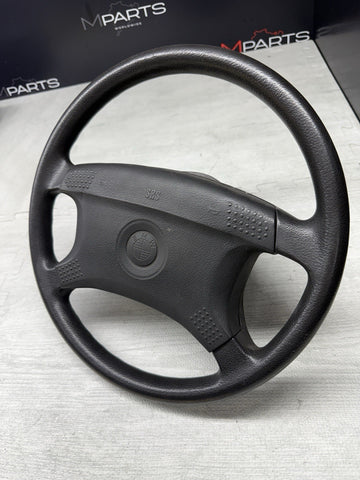 1987 - 1993 BMW E30 318 325 M3 4-Spoke Steering Wheel Leather Black OEM 1156363