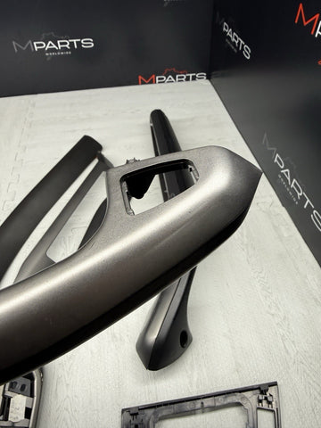 01-06 BMW E46 M3 Convertible Interior Armrests Trim Set Titan Shadow Grey