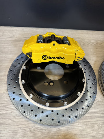 01-06 BMW E46 M3 BREMBO Big Brake Kit Yellow Calipers Rotors Set NEW Plug Play