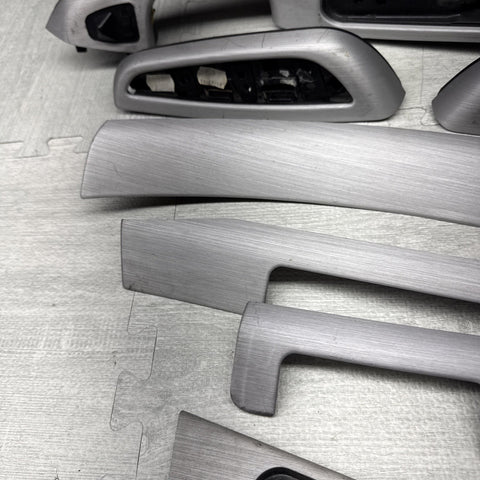 01-06 BMW E46 M3 Convertible Interior Armrests Trim Set Brushed Aluminum *Notes*