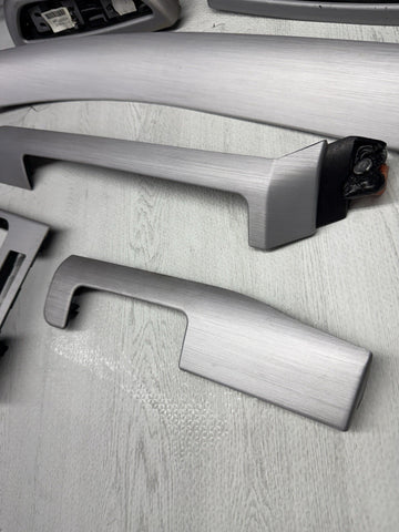 01-06 BMW E46 M3 Convertible Interior Armrests Trim Set Brushed Aluminum *Tabs