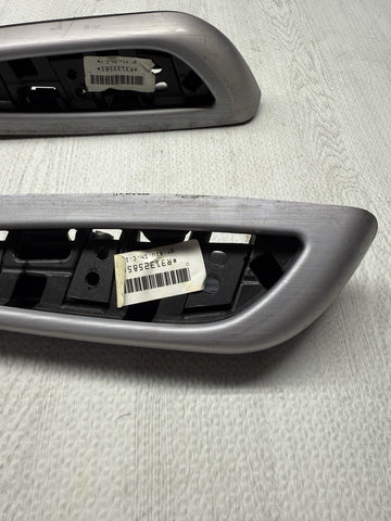 01-06 BMW OEM E46 M3 Convertible Brushed Aluminum/Black Trims Armrests Rear Pair