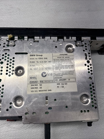 2003 BMW 01-06 E46 325 330 M3 CD Player Business Radio Good Knob / BAD FACEPLATE