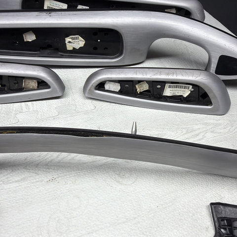 01-06 BMW E46 M3 Convertible Interior Armrests Trim Set Brushed Aluminum *Notes*