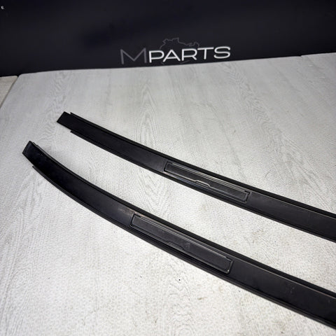 08-13 BMW E92 335 M3 Coupe Roof Rails Mouldings Pair 51138045379 *Fading Paint*